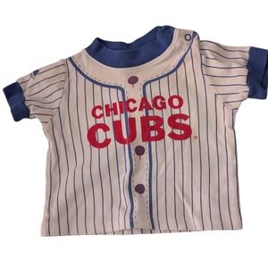 Vintage MLB Chicago Cubs Infant Kids Striped Baseball Jersey Style Shirt